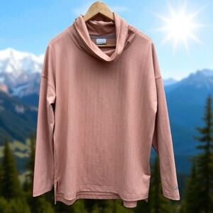 Columbia Dusty Orange Peach Cowl Neck Sweater